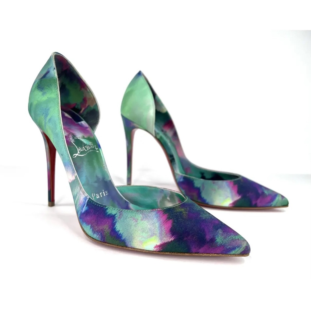 CHRISTIAN LOUBOUTIN 
Iriza Print Half-D'orsay Red Sole Pumps - Multi
